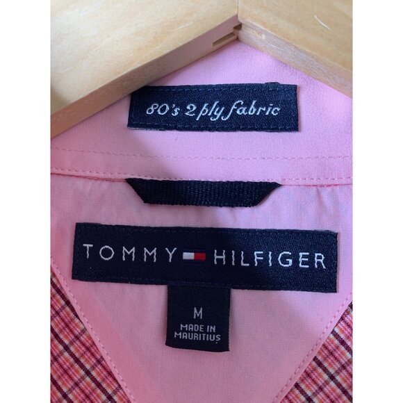 New 2004 Old Stock Tommy Hilfiger Mens Red Plaid Button Shirt M 2-Ply VTG 8882 - Picture 5 of 11